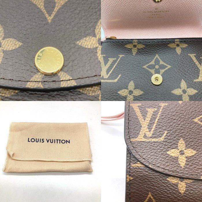 LOUIS VUITTON ルイヴィトン モノグラム ポルトモネ ロザリ ローズ バレリーヌ 財布 小銭入れ カード ブラウン ICチップ M62361 瑞穂店