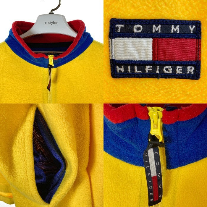 TOMMY HILFIGER トミーヒルフィガー 90s 台湾製 ハーフジップ フリースプルオーバー イエロー sizeXXL 瑞穂店