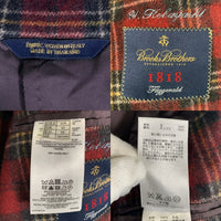 Brooks Brothers ブルックスブラザーズ ウール チェック柄 2B テーラードジャケット レッド ネーム刺繡 Size 42R 福生店