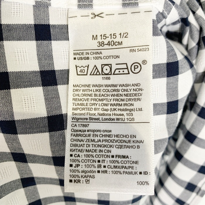 BANANA REPUBLIC バナナリパブリック CAMDEN FIT コットンチェックシャツ 長袖 ホワイト ブラック Size M 福生店