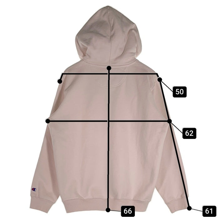 Supreme シュプリーム 17AW Champion チャンピオン Stacked C Hooded Sweatshirt プルオーバースウェットパーカー ピンク Size L 福生店