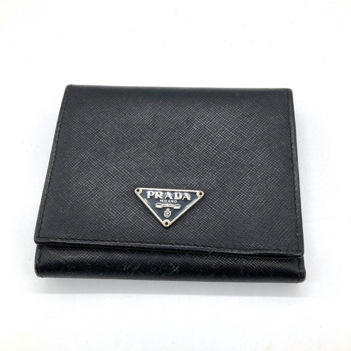 PRADA プラダ サフィアーノ 3つ折り財布 ブラック -1 瑞穂店