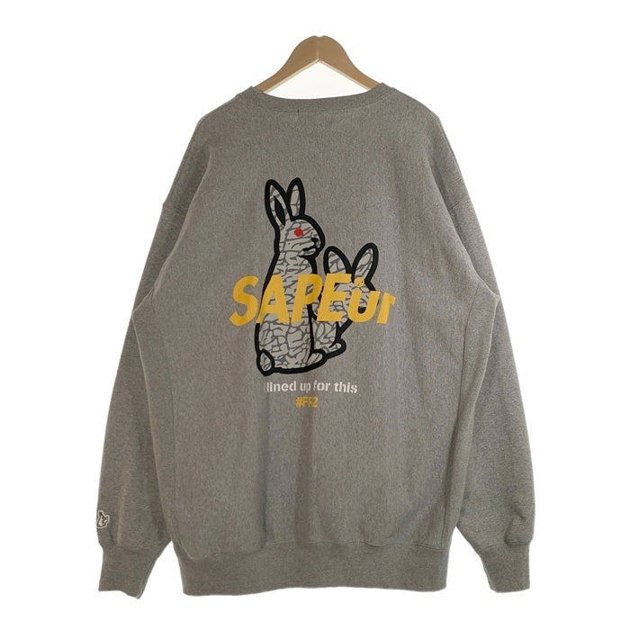 SAPEur サプール FR2 エフアールツー 20AW Cement Rabbit Sweat セメントラビット プリント クルーネックスウェットトレーナー グレー Size XXL 福生店