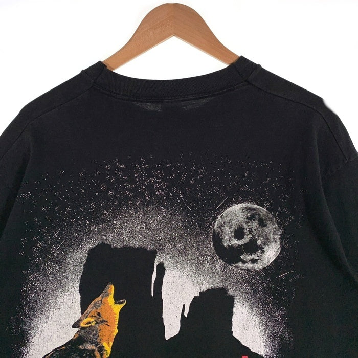 90's Malboro マルボロ コヨーテバックプリント ポケットTシャツ FRUIT OF THE LOOM ブラック USA製 Size XL 福生店