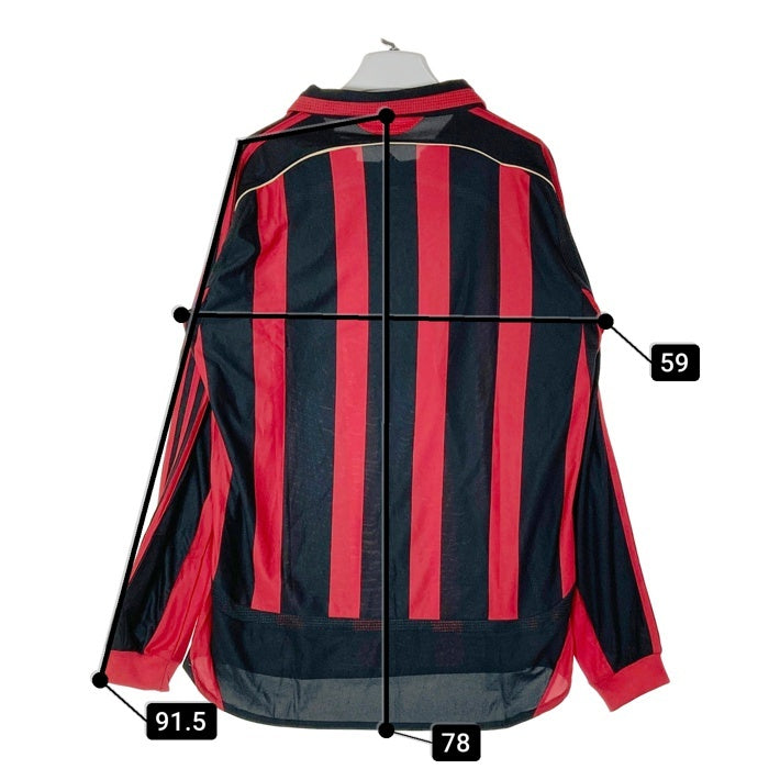 ADIDAS アディダス 593533 ACミラン 06/07 ユニフォーム ホーム 長袖 チャンピオンズリーグ レッド size2XO 瑞穂店