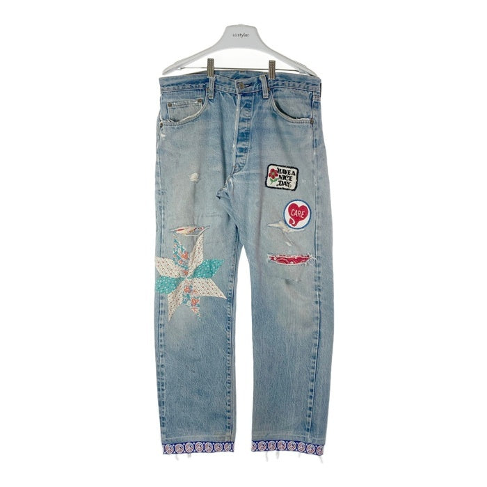 Levi’s リーバイス 501 USA製 ボタン裏6 66後期 8％表記 バックポケットチェーン デニムパンツ ライトインディゴ size- 瑞穂店