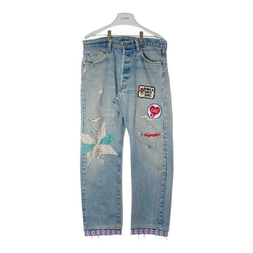 Levi’s リーバイス 501 USA製 ボタン裏6 66後期 8％表記 バックポケットチェーン デニムパンツ ライトインディゴ size- 瑞穂店