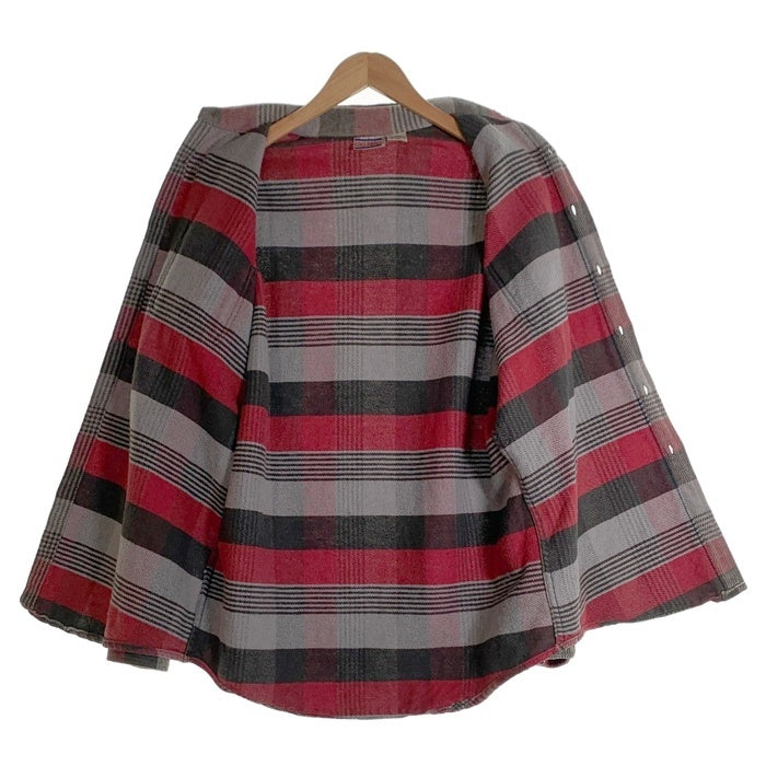 80's BIG MAC ビッグマック フランネルシャツ バーガンディー グレー SIze L 福生店