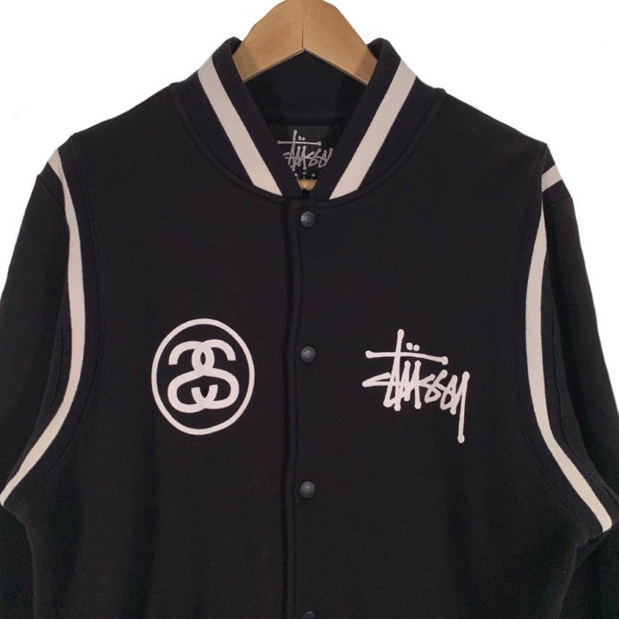 STUSSY ステューシー スウェット アワードジャケット スタジャン ブラック プリント Size XL 福生店