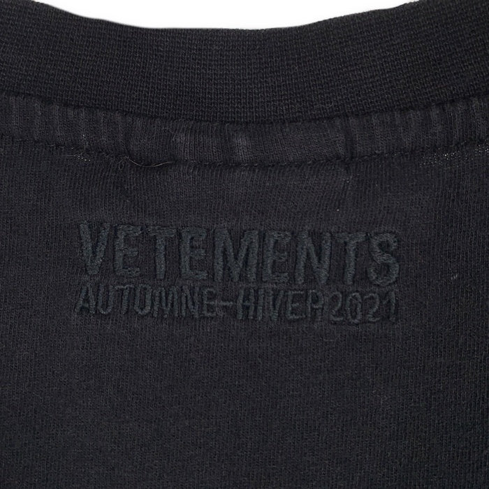 VETEMENTS ヴェトモン ロゴプリント Tシャツ ブラック UAH21TR501 Size L 福生店