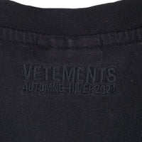 VETEMENTS ヴェトモン ロゴプリント Tシャツ ブラック UAH21TR501 Size L 福生店