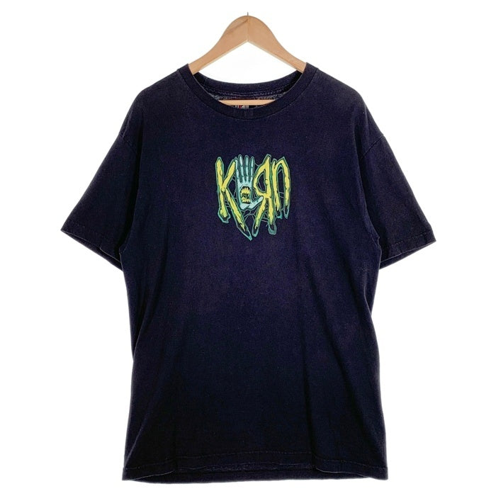 00's Korn コーン 両面プリント Tシャツ ブラック ハンド 2001コピーライト giantタグ Size L 相当 福生店