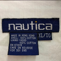 nautica ノーティカ 90s クレイジーパターン フーデット コットンブルゾン マルチカラー sizeXL※裏地汚れあり 瑞穂店