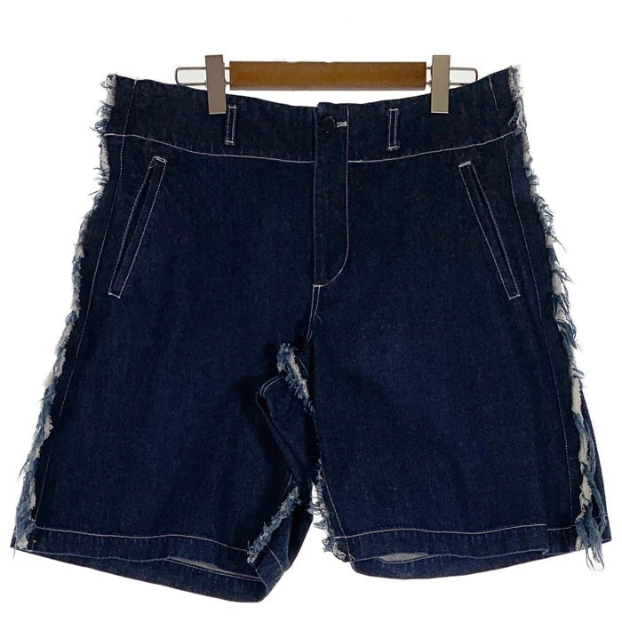 COMME des GARCONS SHIRT コムデギャルソンシャツ 17SS デニムショートパンツ サイドシームカットオフ ワイド インディゴ S26145 Size S 福生店