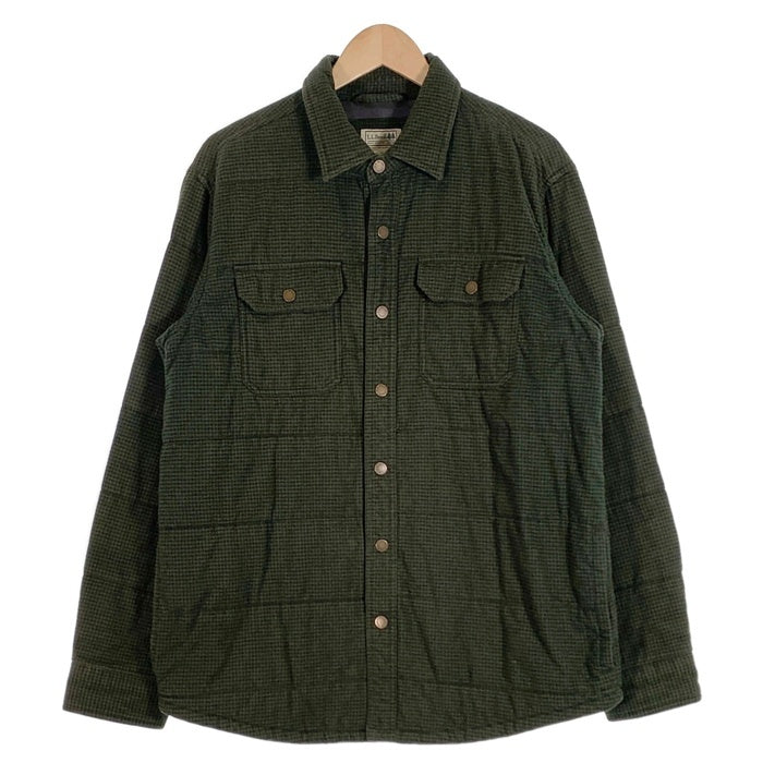 L.L.Bean エルエルビーン コットン 中綿 チェックシャツジャケット グリーン スナップボタン ID285281 Size M-R 福生店