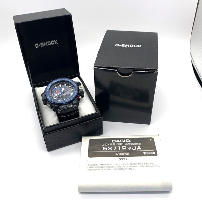 CASIO カシオ G-SHOCK ガルフマスター ソーラー デジアナクォーツ腕時計 GWN-1000B ネイビー ブラック 福生店