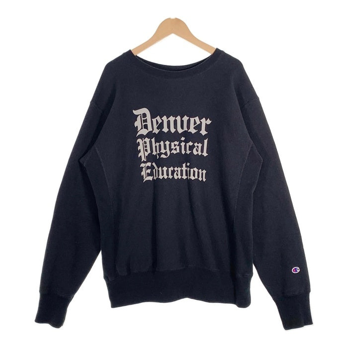 Champion チャンピオン REVERSE WEAVE リバースウィーブ クルーネックスウェットトレーナー ブラック 青単色復刻 C3-W011 Size XXL 福生店
