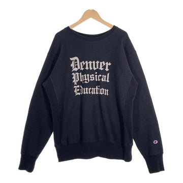 Champion チャンピオン REVERSE WEAVE リバースウィーブ クルーネックスウェットトレーナー ブラック 青単色復刻 C3-W011 Size XXL 福生店