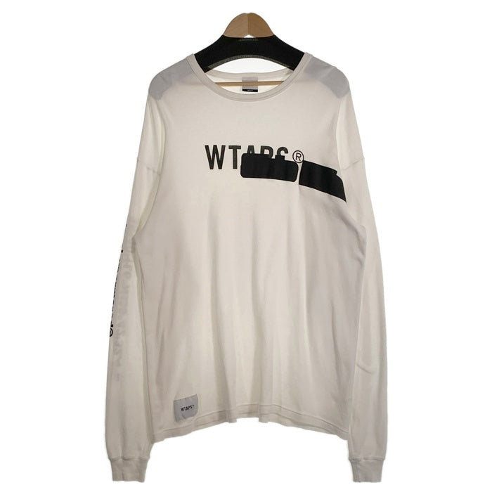 WTAPS ダブルタップス 19AW SIDE EFFECT DESIGN LS 01 ロゴプリント ロングスリーブTシャツ ホワイト 192ATDT-CSM12 Size 02 福生店