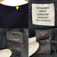 VETEMENTS ヴェトモン ロゴプリント Tシャツ ブラック UAH21TR501 Size L 福生店