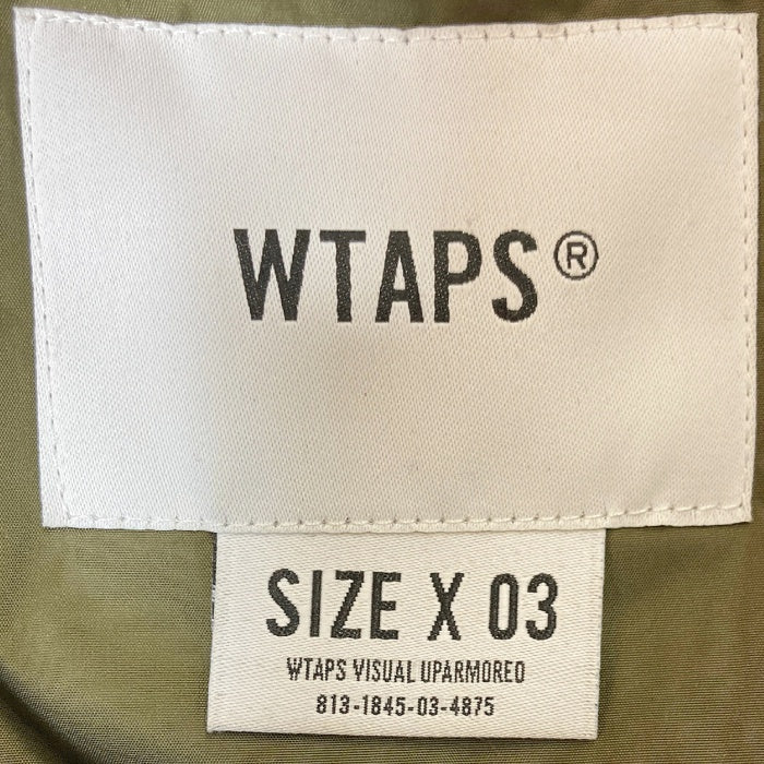 WTAPS ダブルタップス 182TQDT-JKM01 BLITZ JACKE NYPO TAFFETA ナイロン タフタ 中綿ジャケット カーキ size03 瑞穂店