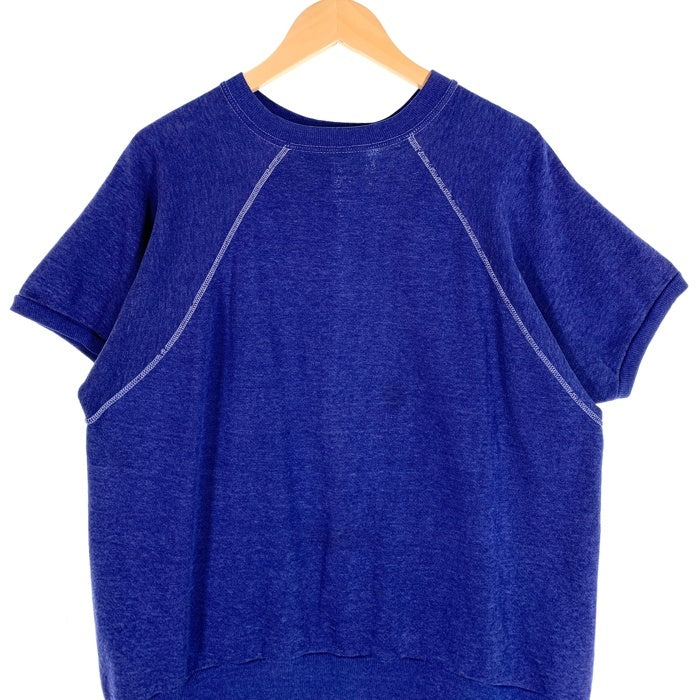 60's~ Wrangler ラングラー ラグランスリーブ スウェットトレーナー 半袖 ブルー 無地 USA製 Size XL 福生店