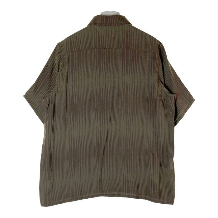 Needles ニードルズ S/S Classic Shirt -R/N Wave Stripe Jq. クラシックシャツ 開襟 半袖 ジャカード ブラウン MR147 Size M 瑞穂店