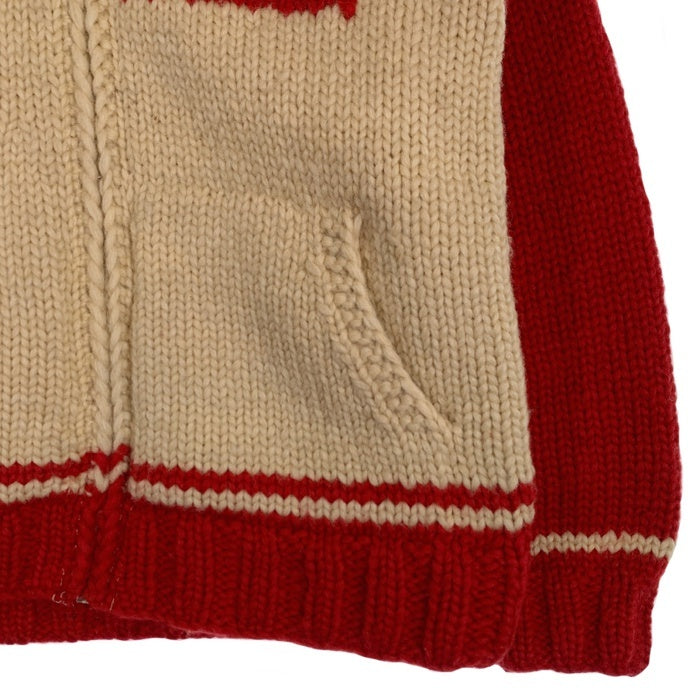 CANADIAN SWEATER カナディアンセーター ナンバリング ジップアップ カウチンセーター レッド Size S 相当 福生店