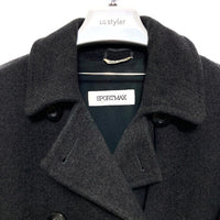 SPORTMAX スポーツマックス マックスマーラ ダブルボタンコート ウールXアンゴラ ダークグレー size38 瑞穂店