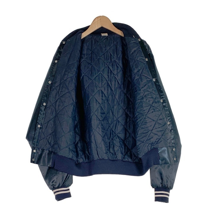 90's U.S.NAVY 米海軍 ナイロン スタジアムジャケット スタジャン ネイビー USA製 SOFFE JACKET Size L (42-44） 福生店