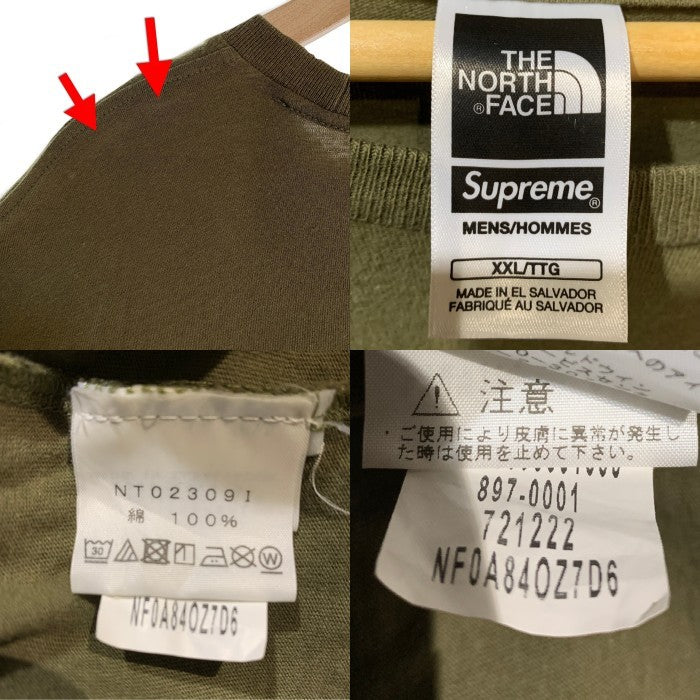 SUPREME シュプリーム 23SS THE NORTH FACE ノースフェイス Printed Pocket Tee プリントポケットTシャツ カーキ NT02309I Size XXL 福生店