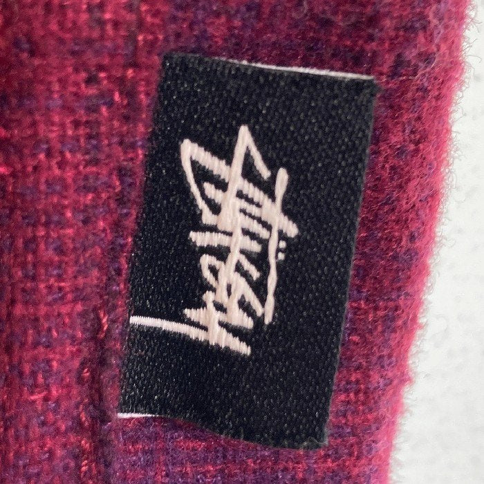 STUSSY ステューシー オンブレチェック オープンカラーシャツ パープル sizeM※使用感あり 瑞穂店