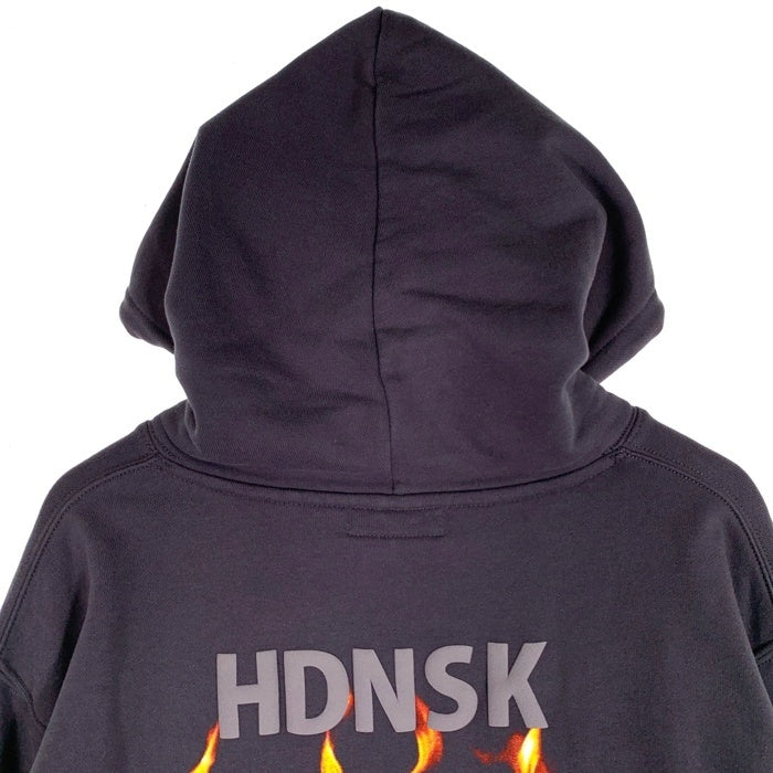 Hide and Seek ハイドアンドシーク 23AW Flame Hooded Sweat Shirt フレイム プルオーバースウェットパーカー チャコール HC-100823 Size L 福生店