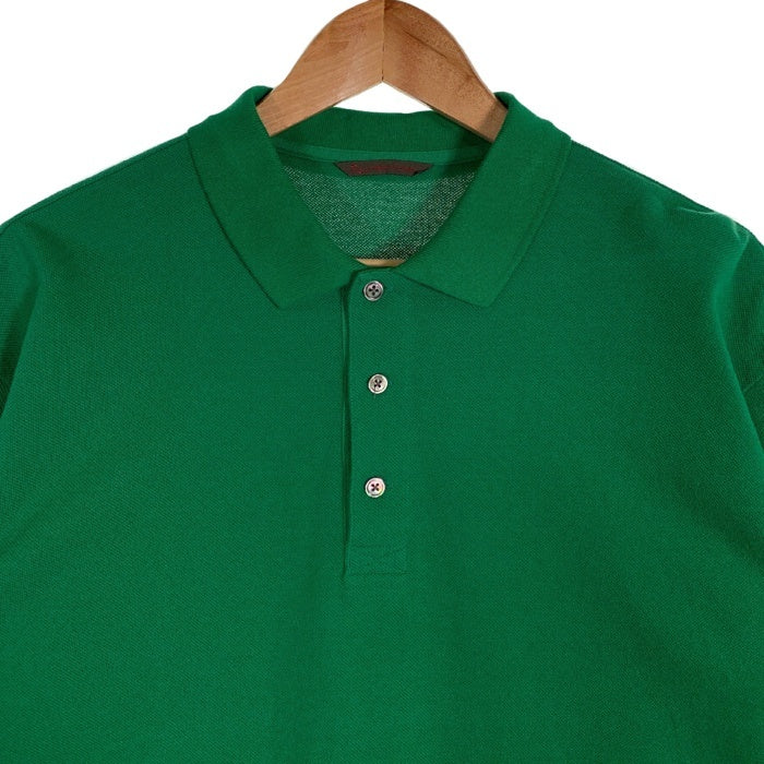 Papas パパス ポロシャツ グリーン 鹿の子 GOLF 袖ワッペン Size LL (52) 福生店