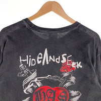 HIDE AND SEEK ハイドアンドシーク Heart And Dagger L/S Tee プリント 長袖 Tシャツ ロンT チャコール Size L 福生店