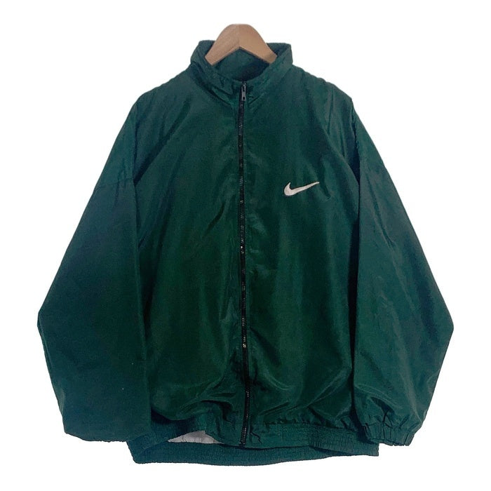 90’s NIKE ナイキ トラックジャケット ジップアップ スウッシュ刺繍 グリーン USA製 Size L 福生店