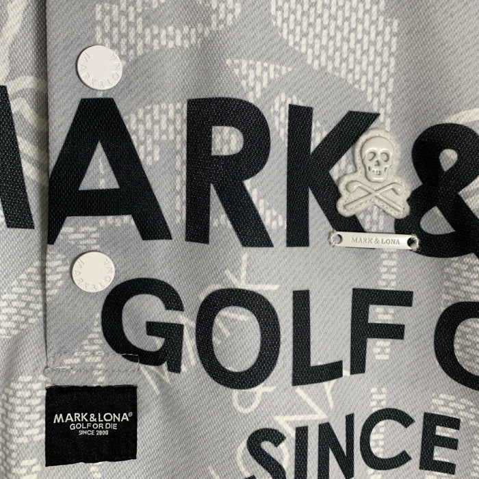 MARK&LONA マークアンドロナ FLOG Collar Polo ポロシャツ ライトグレー スナップボタン MLM-4A-AP04 ゴルフ Size 48 福生店