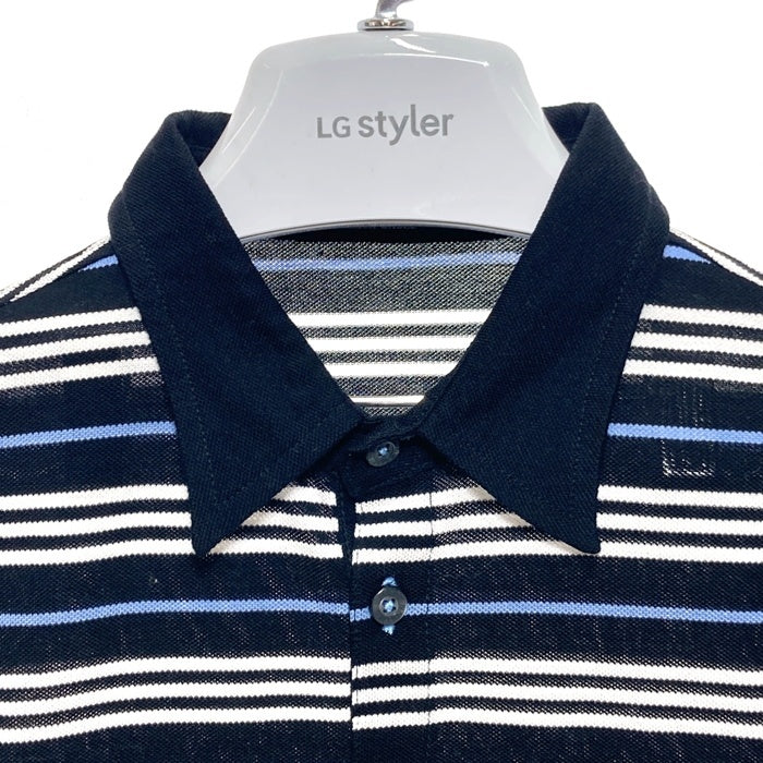 BURBERRY BLACK LABEL バーバリーブラックレーベル コットンボーダーポロシャツ ブラック BMV03-901-09 Size 1 瑞穂店