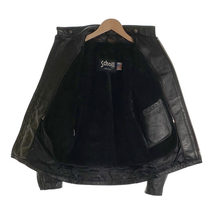 Schott ショット  レザーシングルライダースジャケット 641 ボアライナー付 ブラック Size 34 福生店