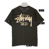 STUSSY ステューシー TOKYO ロゴ 両面プリント Tシャツ ブラウン sizeS 瑞穂店