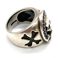 A&G エーアンドジー LION HEART ライオンハート クラシックスカルリング 片目ジルコニア STERLING シルバー size12号 瑞穂店