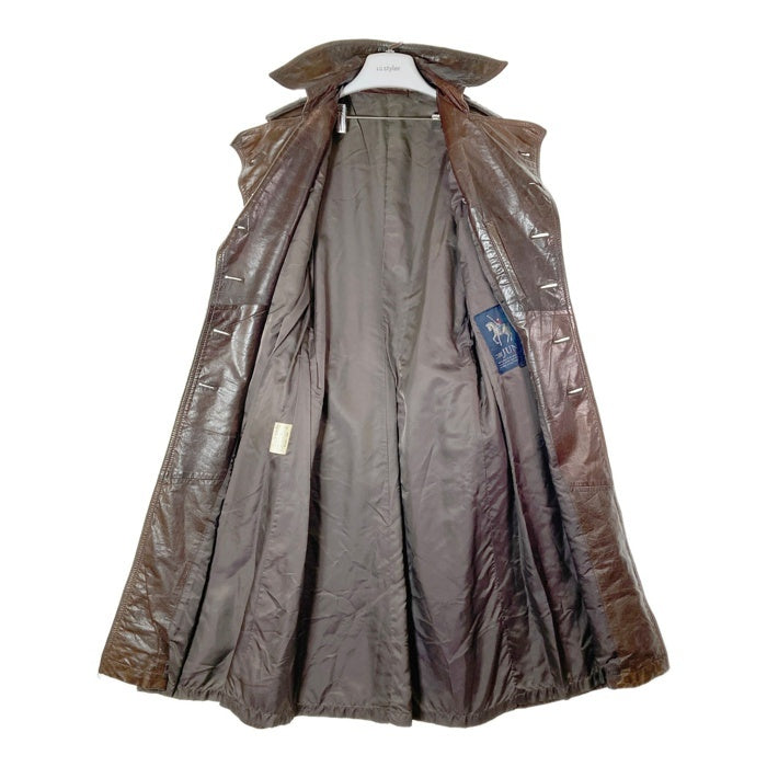 JUN ジュン レザー トレンチコート 本革 ブラウン sizeM 瑞穂店