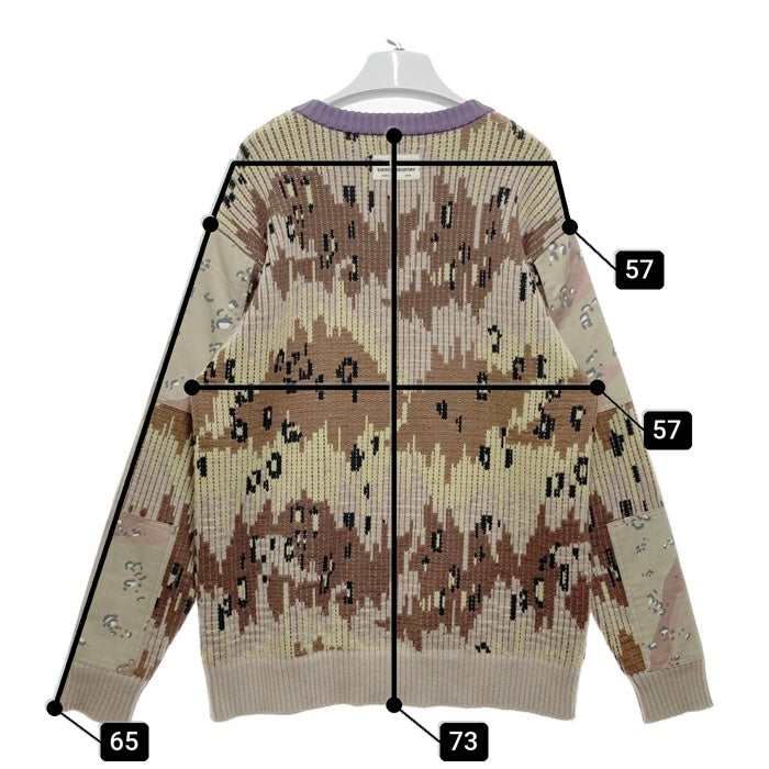 DIESEL ディーゼル K-AMILLUS ハーフジップ デザートカモ ニットセーター ベージュxブラウン Size M 瑞穂店