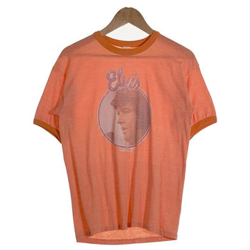 70-80's Elvis エルヴィス・プレスリー プリント リンガーTシャツ オレンジ Size M-L 相当 福生店