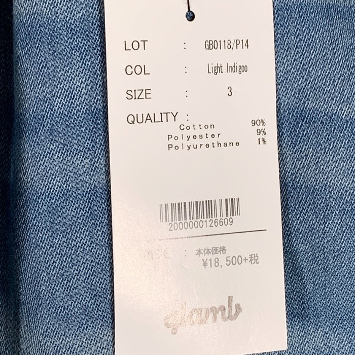 glamb グラム Dion cropped knit denim ディオンクロップドニットデニムパンツ ライトインディゴ GB0118/P14 Size 3 福生店