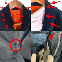 ALPHA アルファ MA-1 フライトジャケット ネイビー IDEALジップ USA製 Size XXL 福生店