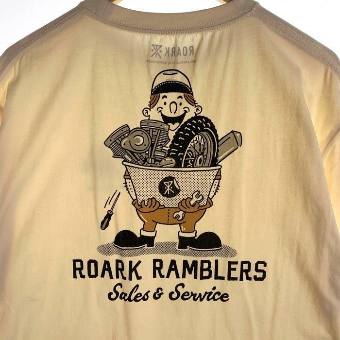 ROARK ロアーク REVIVAL "RAMBLERS" S/S TEE プリントTシャツ ナチュラル Size L 福生店