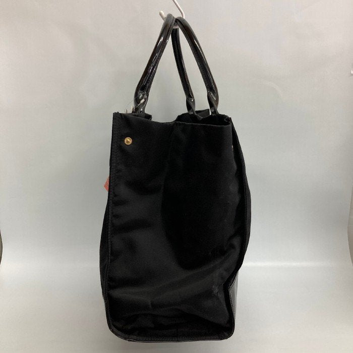 Tory Burch トリーバーチ エナメル ナイロン トートバッグ ブラック 瑞穂店
