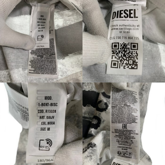 DIESEL ディーゼル T-BOXT-BISC 半袖 Tシャツ ブラック ホワイト A13328 Size M 福生店
