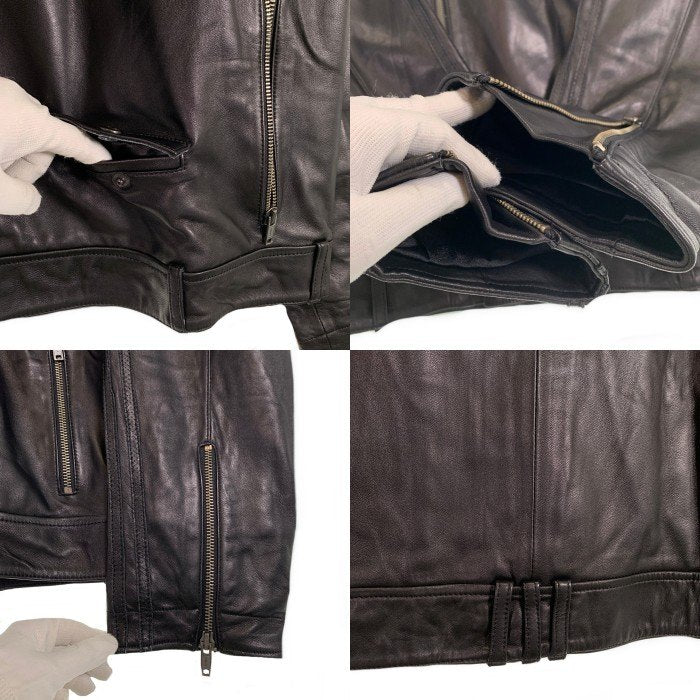 adidas アディダス ALYASHA アルヤシャ LEATHER RIDERS JACKET SHEEPSKIN LEATHER レザー ライダースジャケット シープスキン 羊革 ブラック E75732 Size L 福生店
